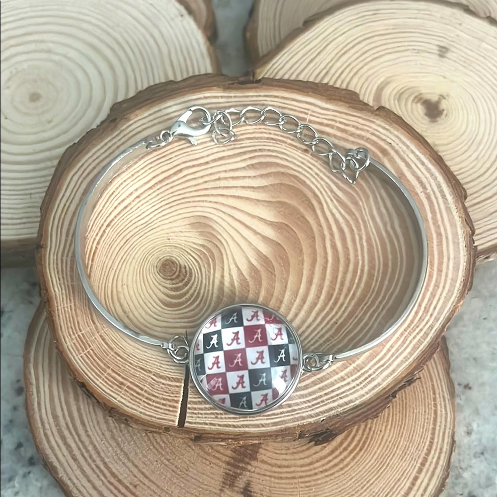 Hand Crafted University of Alabama Crimson Tide Adjustable Bracelet